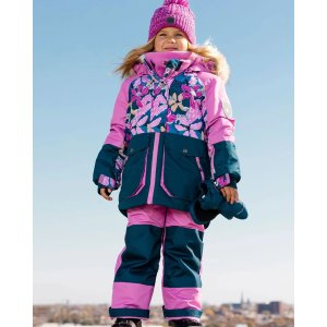 Two Piece Snowsuit Mauve With Jungle Flower Print