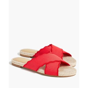 J.Crew Scalloped slide sandals