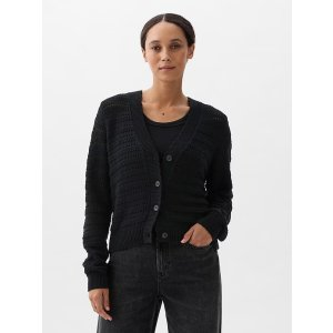 Gap Relaxed Mixed-Stitch Cardigan