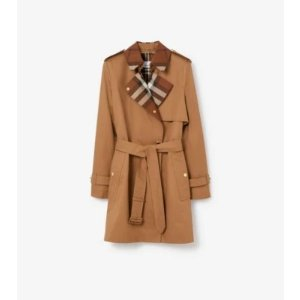 Burberry Short Check Collar Gabardine Trench CoatOriginal price $2,590.00 Sale price $1,290.00