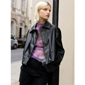 French Connection Saskia Ruched Elmira Mesh Top