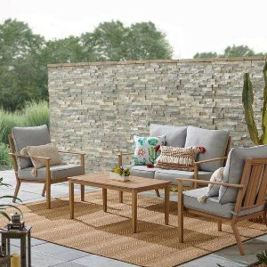 Hampton Bay Alderton Brown Steel Metal Outdoor Coffee Table