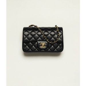 Chanel Mini Classic Handbag Lambskin & Gold-Tone Metal Black