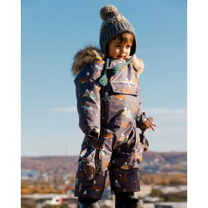 One Piece Baby Car Seat Snowsuit With Fox Print