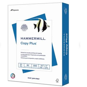 Hammermill Copy Plus 8.5" x 11" Copy Paper, 20 lbs., 92 Brightness, 500 Sheets/Ream