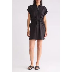 DKNY Front Zip Tie Waist Dress