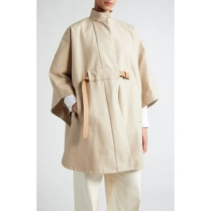 Max Mara Berto Belted Cotton Gabardine Cape