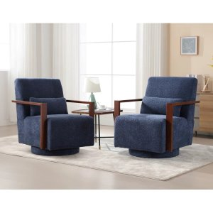 Alfe Upholstered Swivel Armchair (Set of 2)