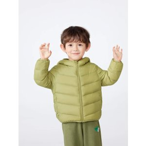 SHEIN Young Boy Solid Zip Up Hooded Down Coat