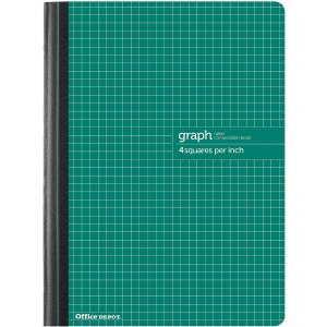 Office Depot ® Brand Composition Book, 7-1/4" x 9-3/4", Quadrille Ruled, 80 Sheets, Green