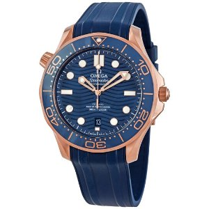 Omega Seamaster Diver 18kt Rose Gold Automatic Blue Dial Men's Watch