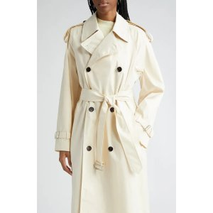 Burberry Oversize Belted Water Resistant Gabardine Trench Coat