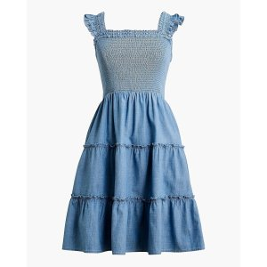 J.Crew Chambray smocked mini dress