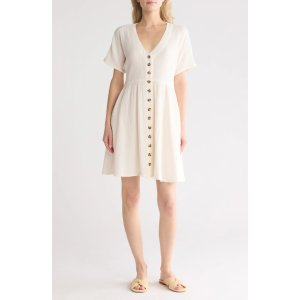 Madewell Lightspun Button Front Minidress