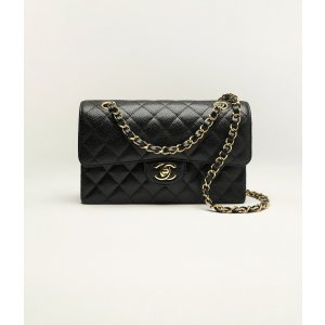 Chanel Small Classic Handbag Grained Calfskin & Gold-Tone Metal Black