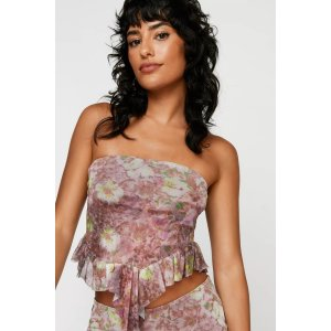 Nasty Gal Frill Bandeau Mesh Top