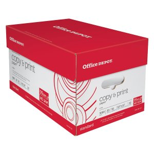 Office Depot ® Brand Multi-Use Printer & Copier Paper, Letter Size (8 1/2" x 11"), 5000 Total Sheets, 92 (U.S.) Brightness, 20 Lb, White, 500 Sheets Per Ream, Case Of 10 Reams
