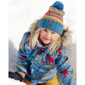 Two Piece Baby Snowsuit Harvest Gold With Dino Print