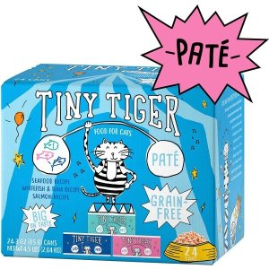 Tiny Tiger Pate Seafood Recipes Variety Pack Grain-Free Canned Cat Food