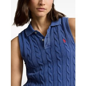 Polo Ralph Lauren cable-knit cotton polo top