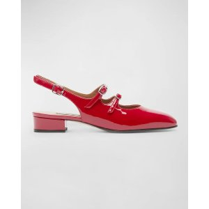 Carel Peche Patent Mary Jane Ballerina Flats