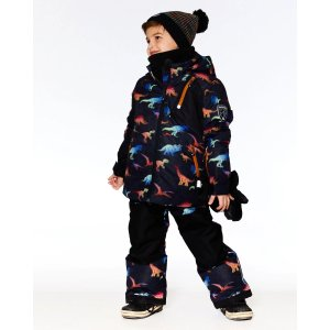 Two Piece Snowsuit Black Gradient Dino Print