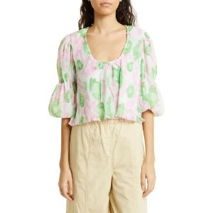 Ganni Plisse Georgette Blouse