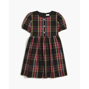 J.Crew Girls' Stewart tartan jewel button-front dress