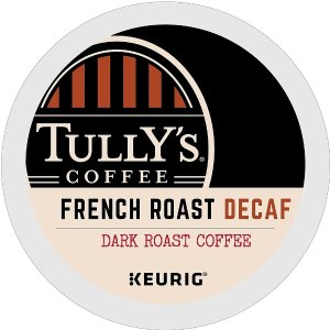 Tully's French Roast Decaf Coffee Keurig® K-Cup® Pods, Dark Roast, 96/Carton (700282)