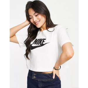 Nike Swoosh cropped t-shirt in white