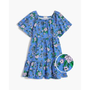 J.Crew Girls' floral flutter-sleeve dress