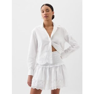 Gap Cropped Eyelet Shirt