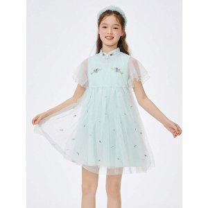 SHEIN Balabala Girls' Qipao Dress, Summer Traditional Chinese Princess Dress With Hanfu Style | SHEIN USA