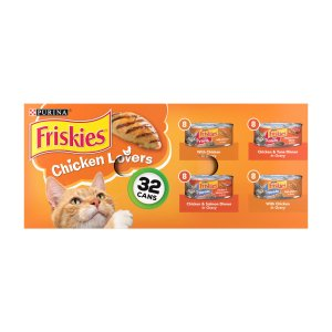 Friskies Chicken Lovers Wet Cat Food Variety Pack, 5.5 oz., Count of 32