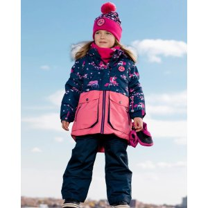 Two Piece Snowsuit Navy With Unicorns In The Wind Print