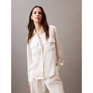 Calvin Klein Crushed Satin Button-Down Shirt