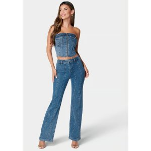 Bebe High Waist Flared Denim Jeans