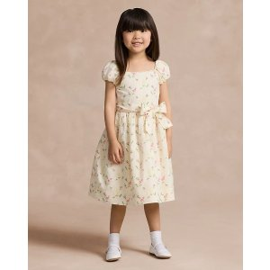 Ralph Lauren Striped Floral Cotton-Blend Dress
