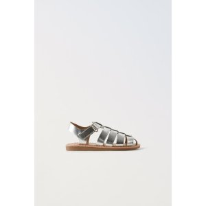 Zara METALLIC FISHERMAN SANDALS