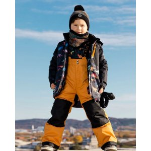Two Piece Snowsuit Golden Oak With Gradient Dino Print