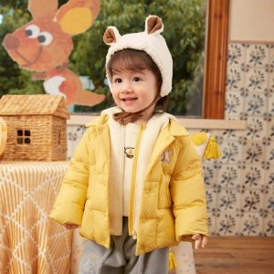 Balabala Young Girl OK Patched Thermal Down Jacket | SHEIN USA
