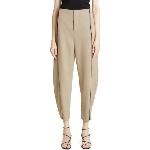 Ganni Curved Leg Stripe Twill Suiting Pants