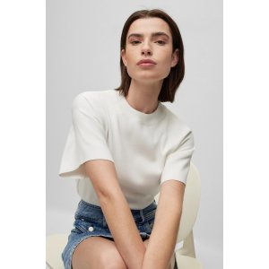 BOSS Relaxed-fit knitted sweater with short sleeves