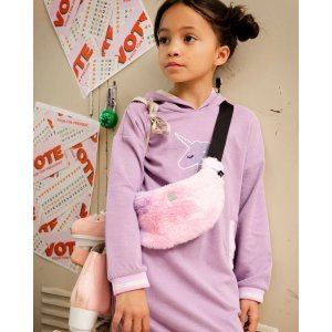 Faux Fur Fanny Bag Tie Dye Purple