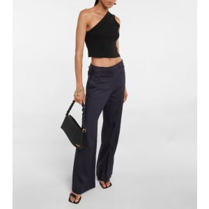 Jacquemus La Maille Ascu cropped linen-blend top