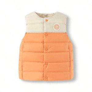 SHEIN Balabala Young Girl Fashion Contrast Color Stitching Woven Vest