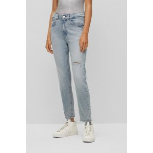 BOSS Mid-rise jeans in ash-blue stretch denim
