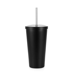 19oz. Black Stainless Steel Tumbler with Straw by Celebrate It™ | Michaels