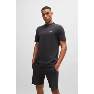 BOSS Stretch-cotton regular-fit T-shirt with contrast logo