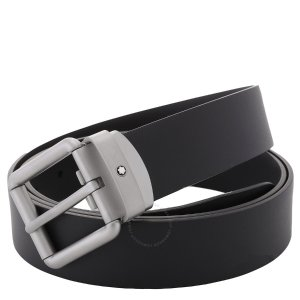 Montblanc Black Leather 30 mm Adjustable Belt